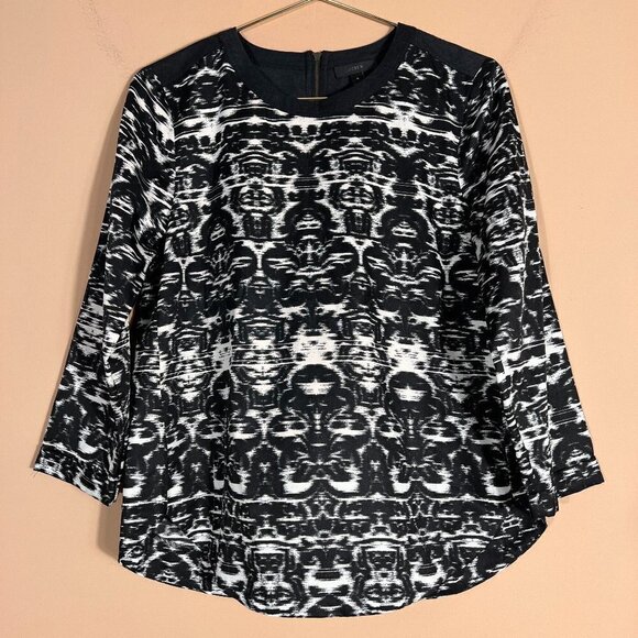 J.CREW Blurred Ikat Print Blouse - Picture 2 of 10